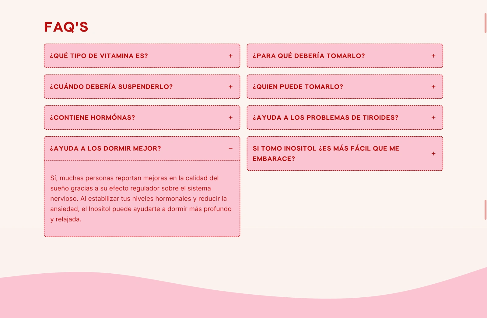 The Good Life PDP FAQ section in Spanish