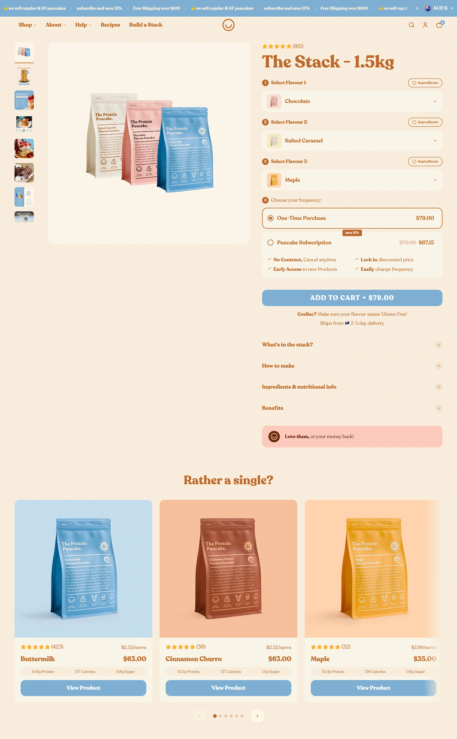 The Protein Pancake optimised Stacks bundles page