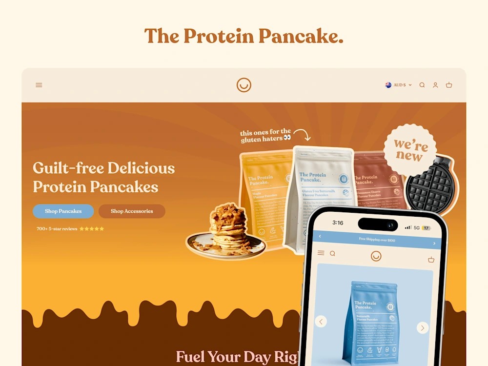 The Protein Pancake Shopify website design
